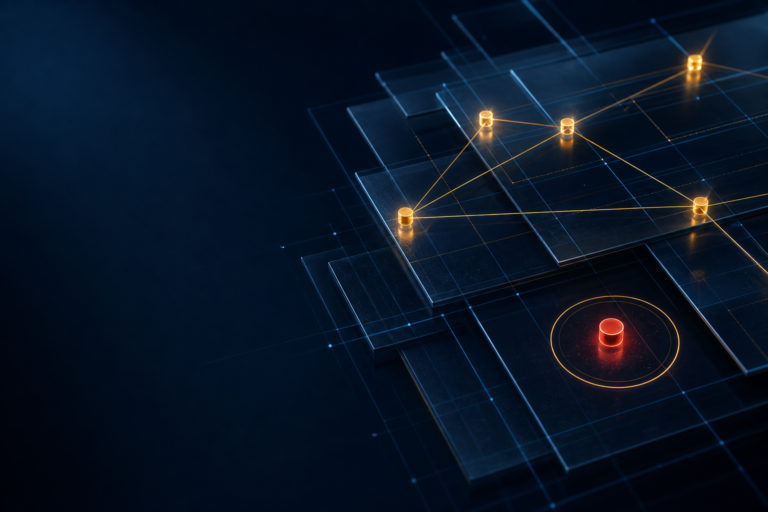 Abstract network of evidence nodes isolating a suspicious source